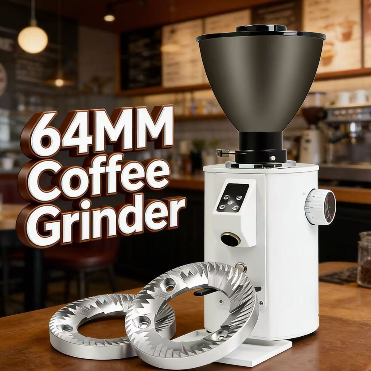 Commercial Coffee Grinder Flat Burr 64Mm - Profesjonalny młynek do espresso z płaskimi