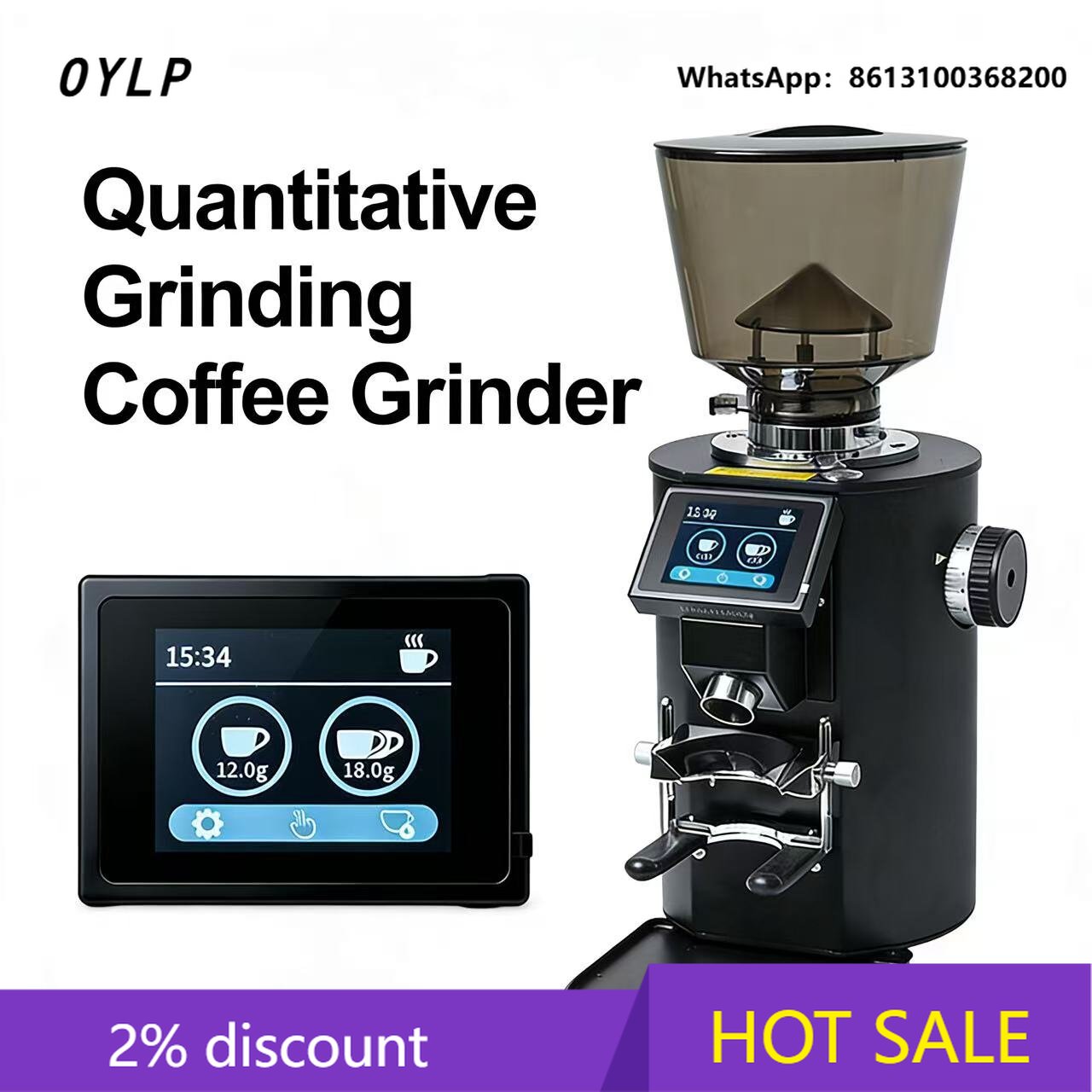 Commercial Coffee Grinder Flat Burr 64Mm - Profesjonalny, komercyjny młynek do kawy OYLP