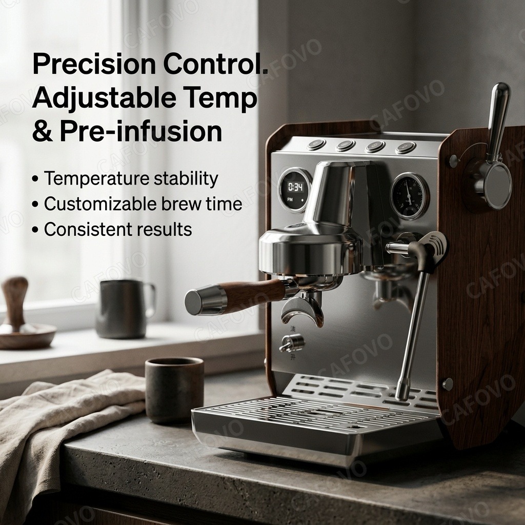 CAFOVO E109 – ekspres do kawy, – Espresso Machine Flow Control recenzja i cena