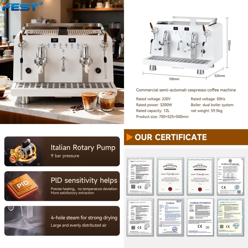 【CHIMU HOME】 2-grupowy półauto – Commercial Espresso Machine 2 Group recenzja i cena