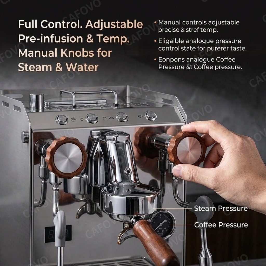 CAFOVO E118 – półautomatyczna  – Semi Automatic Espresso Machine Pid recenzja i cena