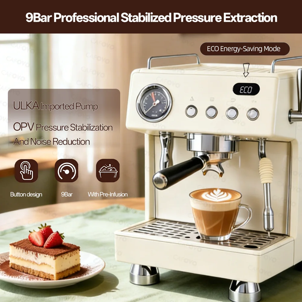 CAFOVO E138 9Bar Półautomatycz – Semi Automatic Espresso Machine Pid recenzja i cena