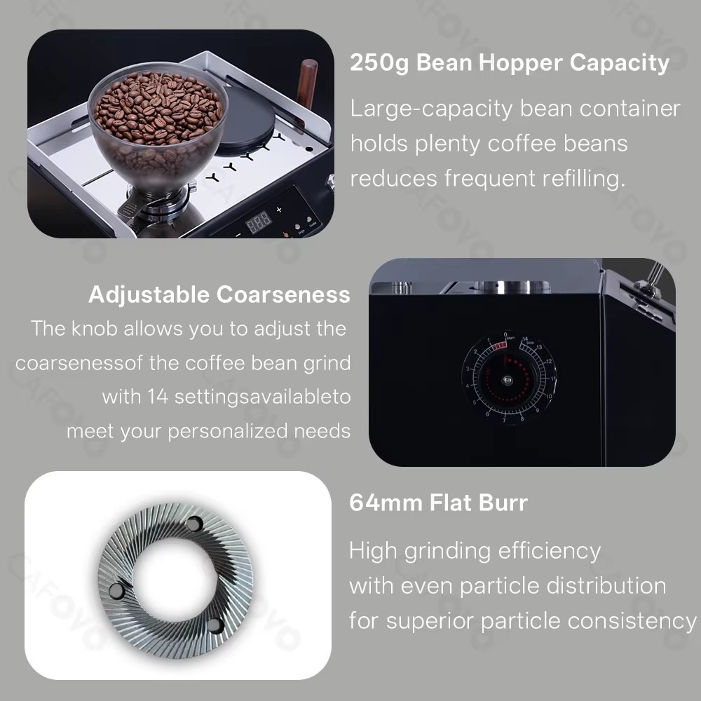 Profesjonalna, wielofunkcyjna  – Commercial Coffee Grinder Flat Burr 64Mm recenzja i cena